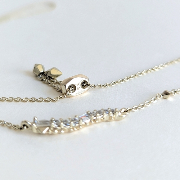 Kendra Scott Kim Centipede Crystal CZ Pendant Necklace Prism Chain Light Gold - Picture 4 of 5